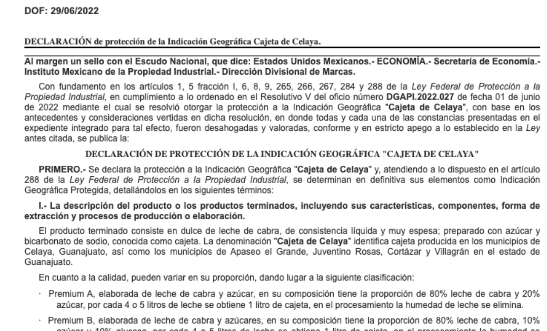 La “Cajeta de Celaya” protegida como indicación geográfica